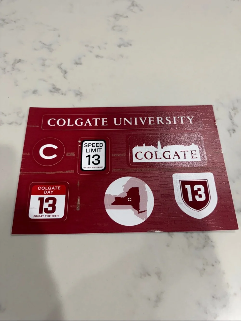 Colgate University Sticker Sheet